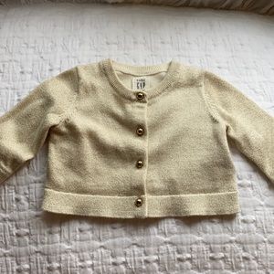Baby Gap Gold Sparkle Cardigan.
